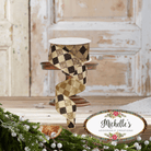 Shop For 1.5" Glitter Diamond Check Ribbon: Black & Gold (10 Yards)