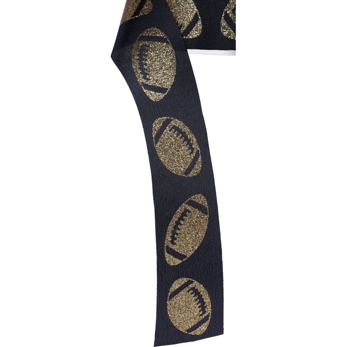 Shop For 1.5" Glitter Football Ribbon: Black/Gold (100 Feet)