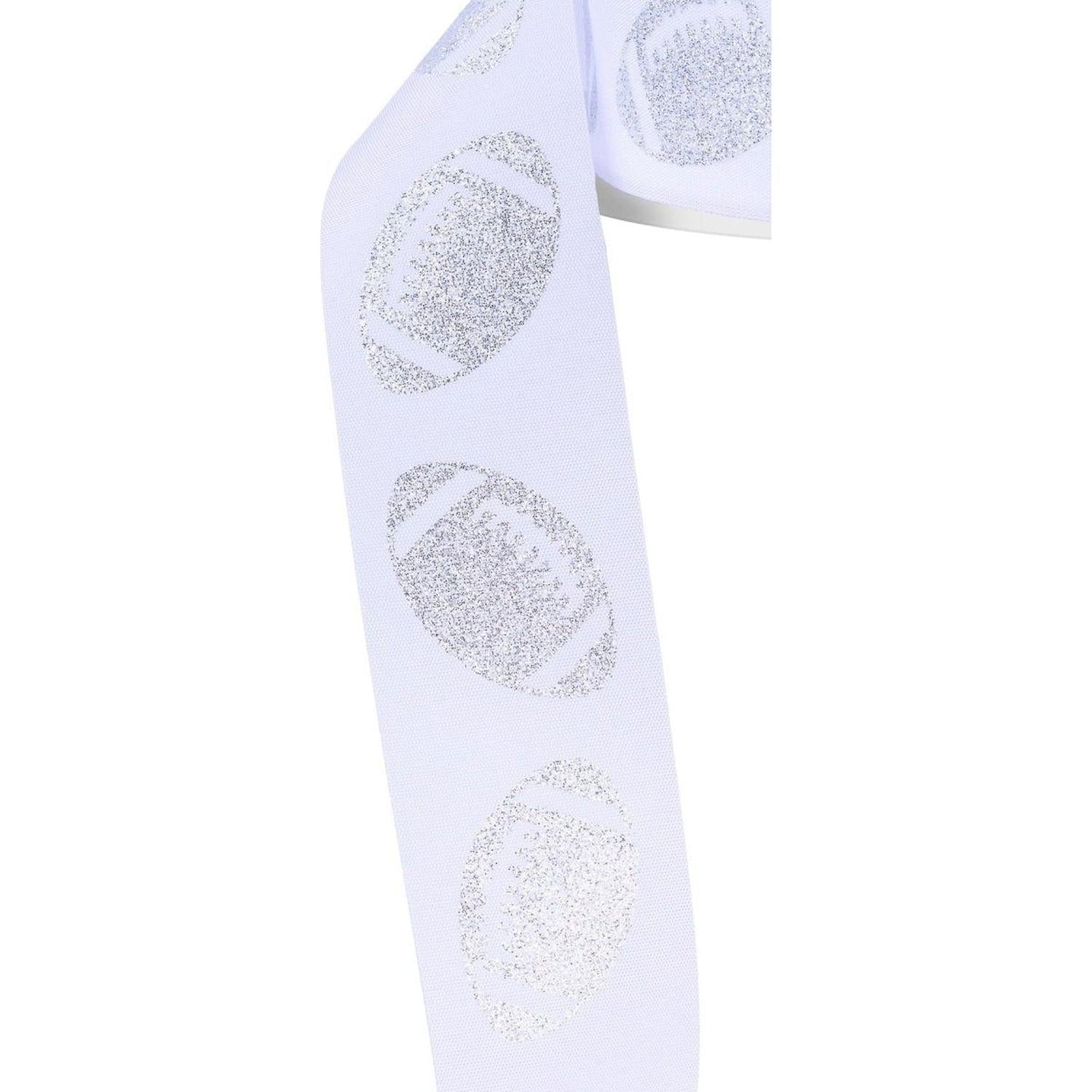 Shop For 1.5" Glitter Football Ribbon: White/Silver (100 Feet)