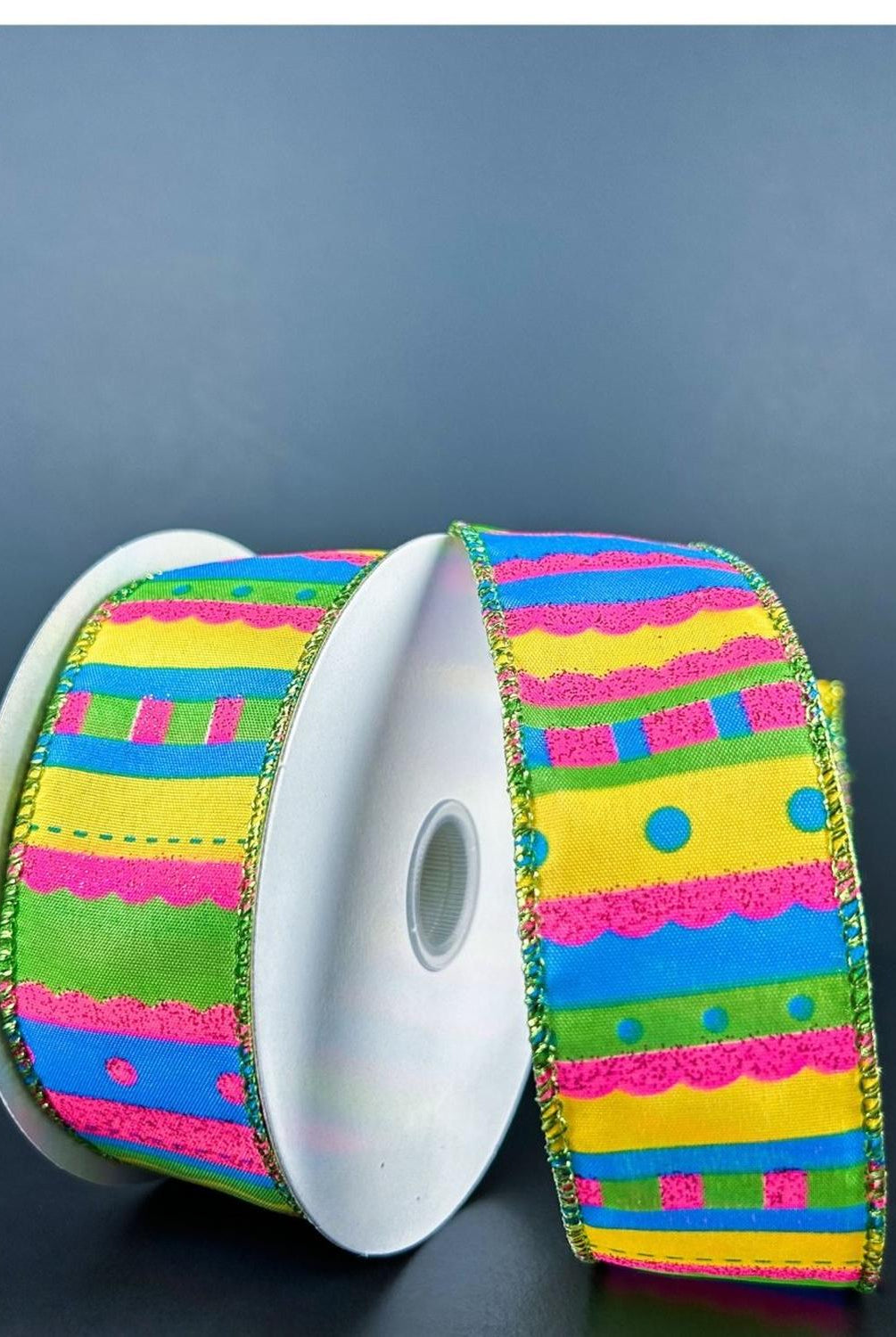 Shop For 1.5" Glitter Fun Satin Stripe Ribbon: Multi (10 Yards)