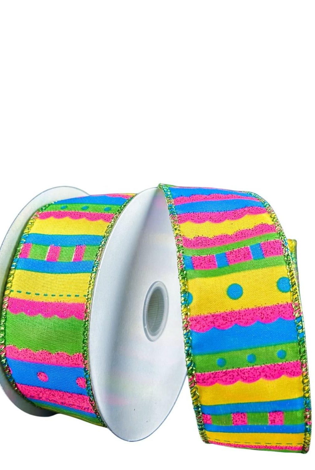 Shop For 1.5" Glitter Fun Satin Stripe Ribbon: Multi (10 Yards)