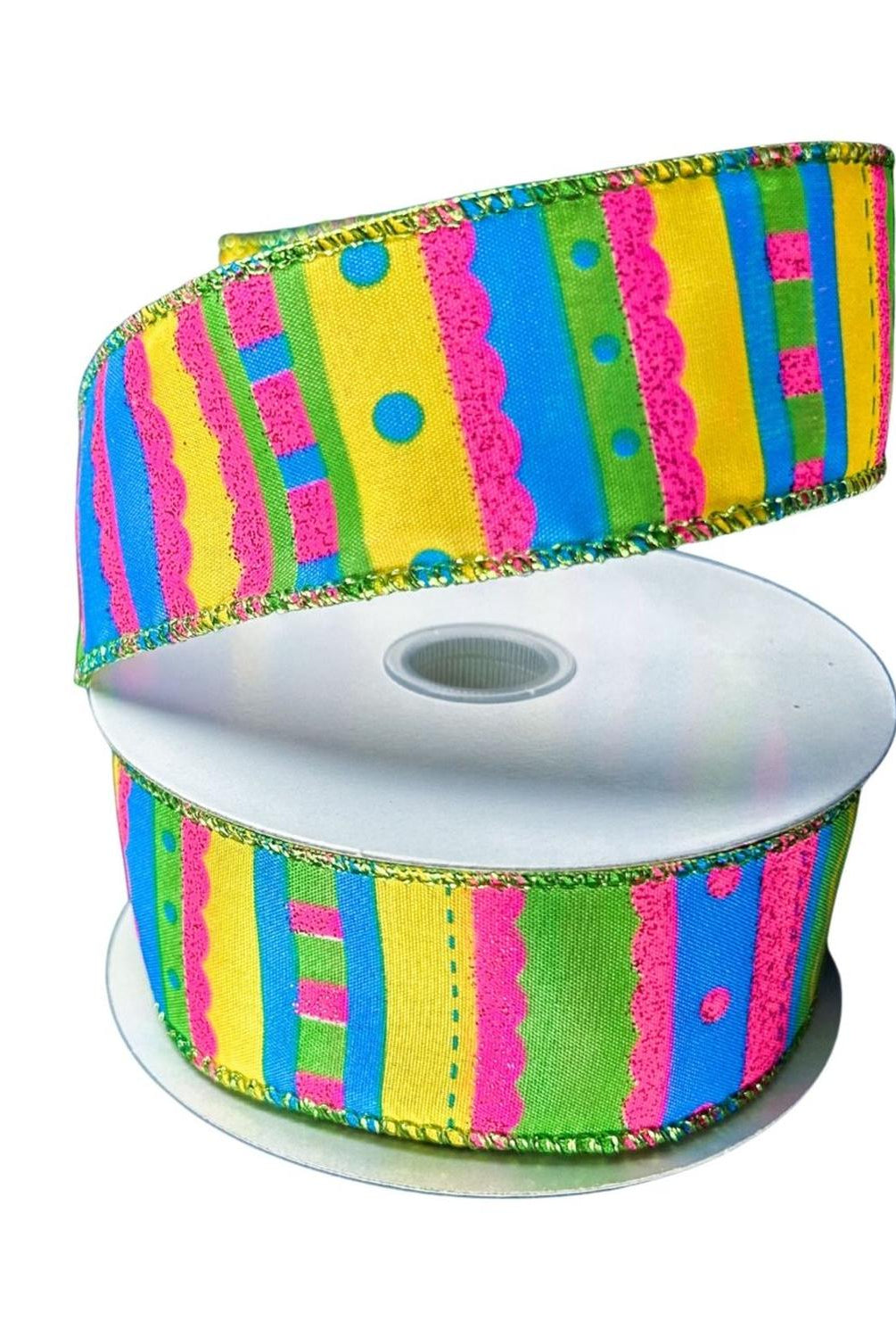 Shop For 1.5" Glitter Fun Satin Stripe Ribbon: Multi (10 Yards)