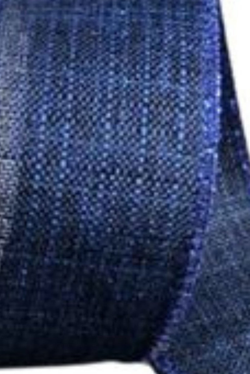Shop For 1.5" Glitter Linen Ribbon: Navy Blue (10 Yards)
