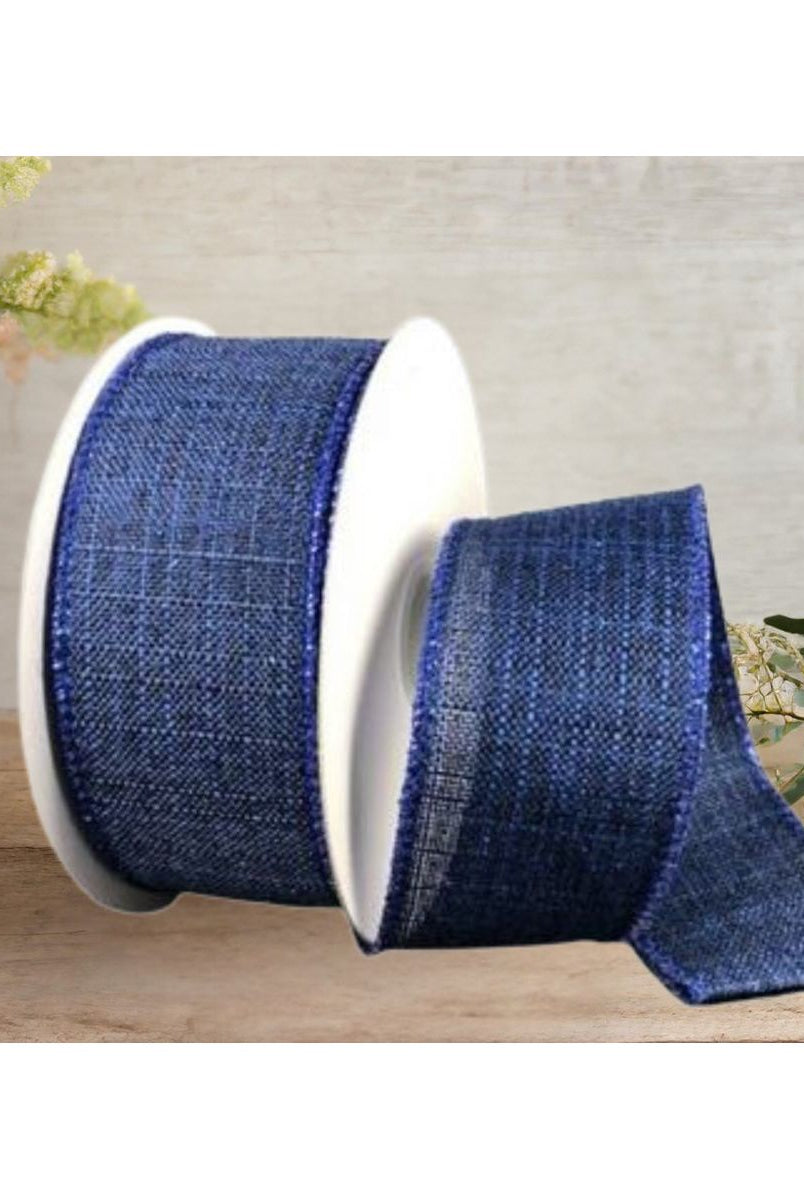 Shop For 1.5" Glitter Linen Ribbon: Navy Blue (10 Yards)