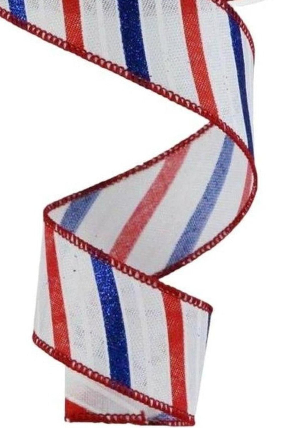 Shop For 1.5" Glitter Multi Diagonal Stripe Ribbon: White (10 Yards)