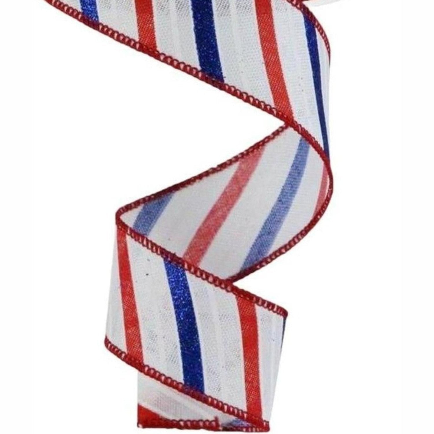 Shop For 1.5" Glitter Multi Diagonal Stripe Ribbon: White (10 Yards)