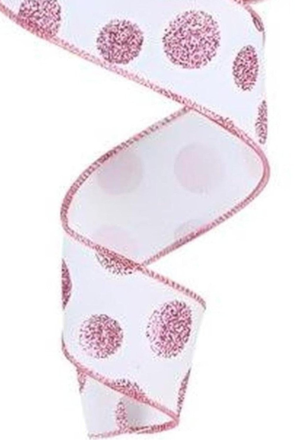 Shop For 1.5" Glitter Polka Dot Ribbon: White (10 Yards)