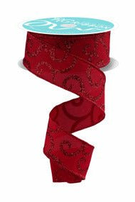 Shop For 1.5" Glitter Swirl Ribbon: Red (10 Yards)