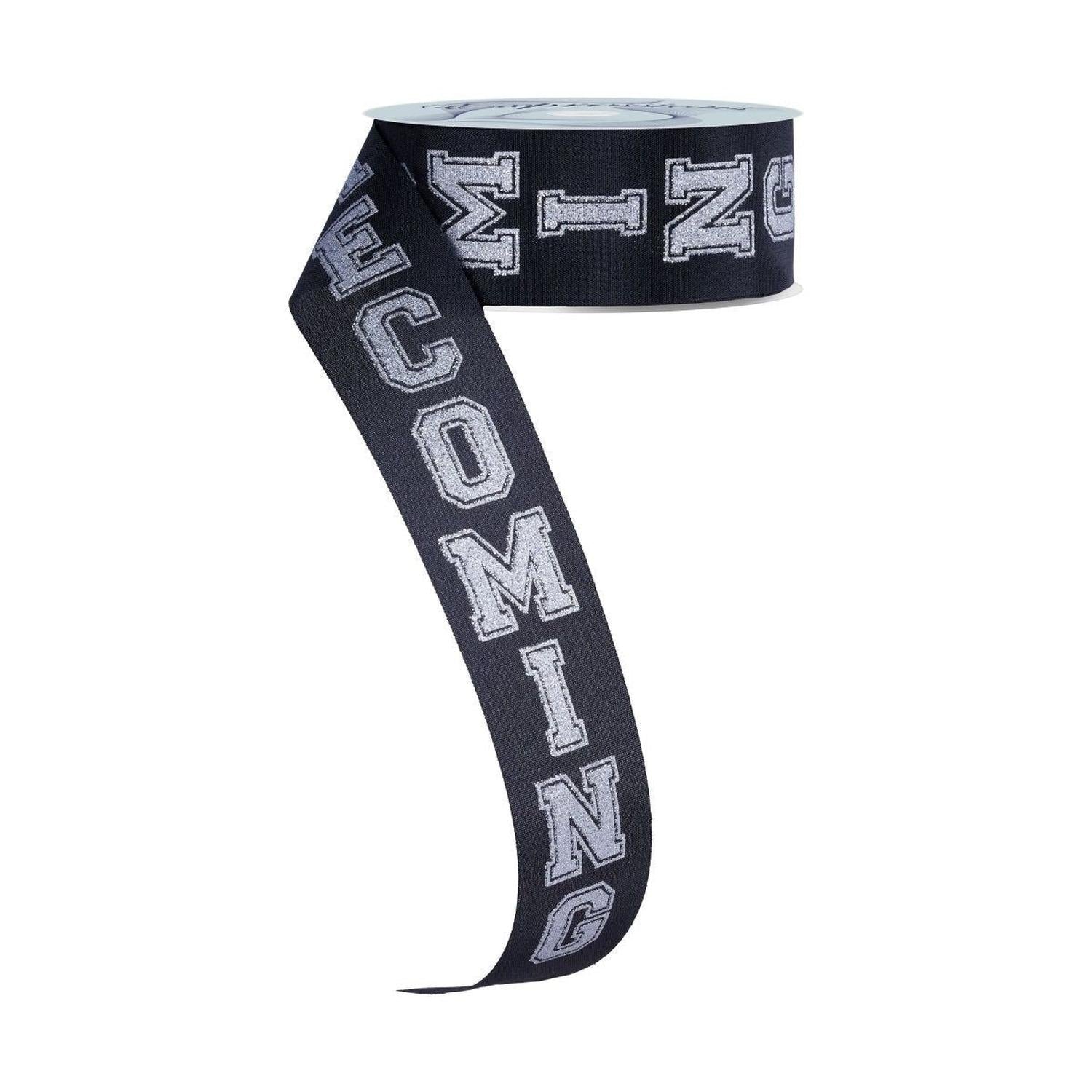 1.5" Homecoming Ribbon: Black/Silver (100 Feet)