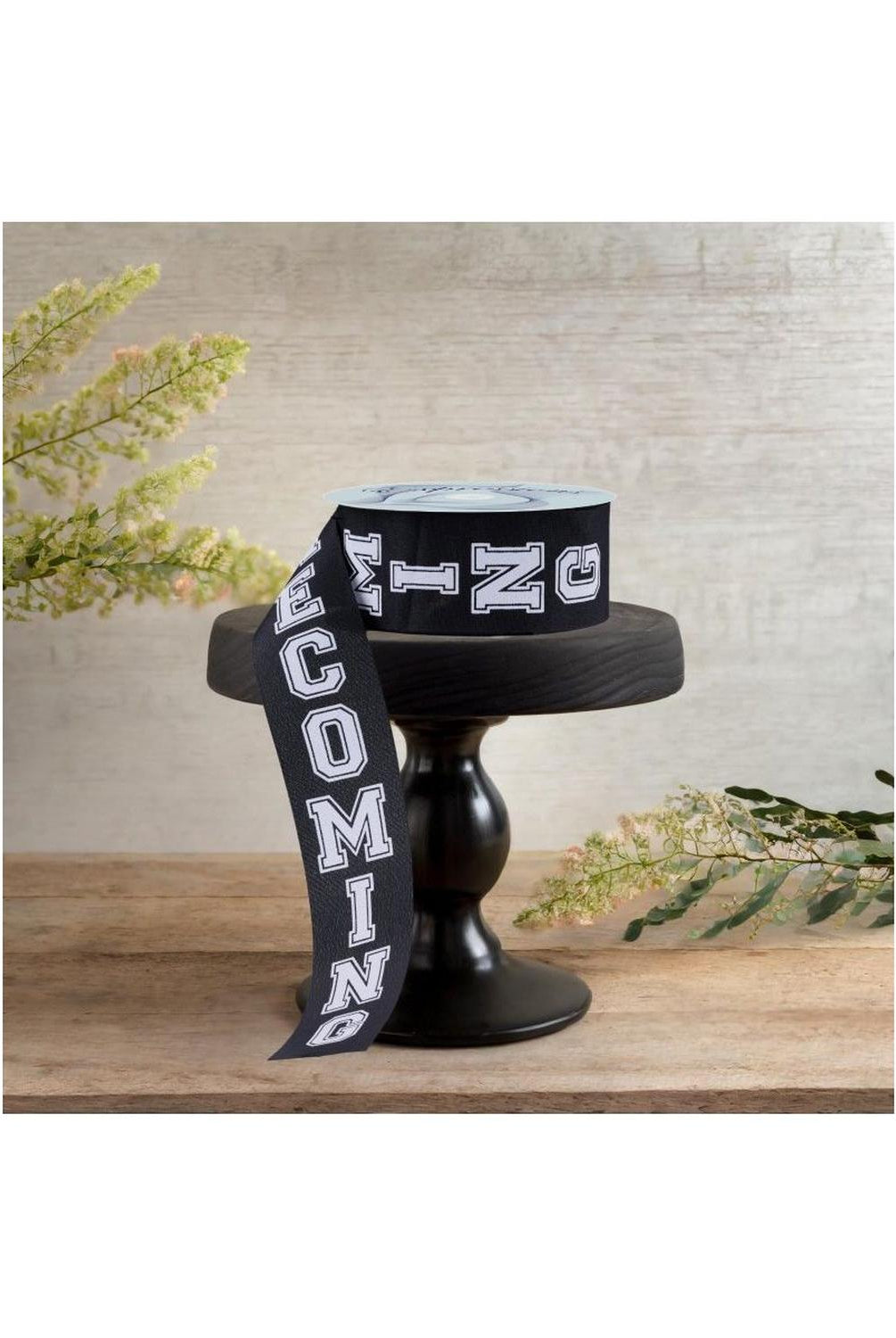 1.5" Homecoming Ribbon: Black/White (100 Feet)