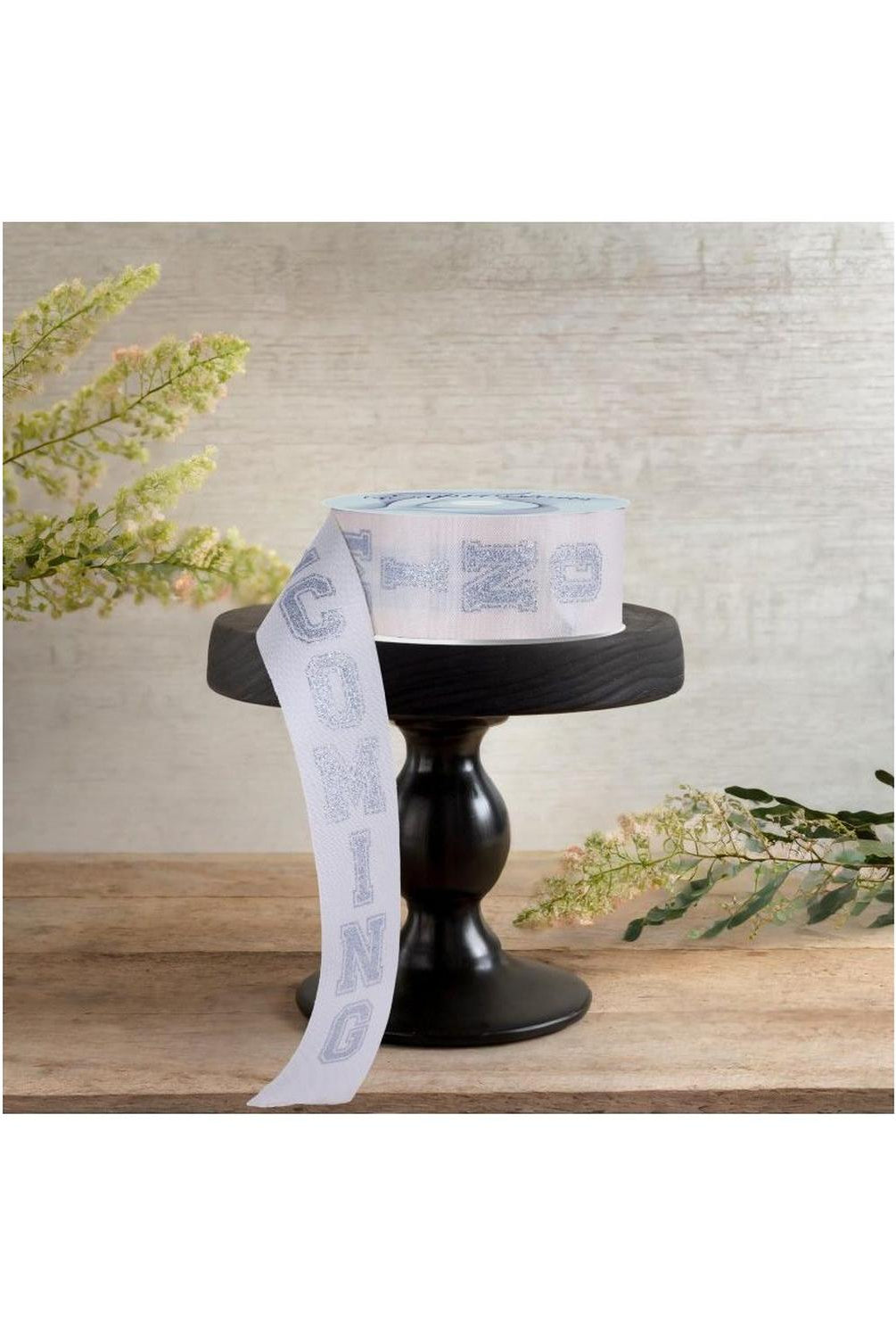 1.5" Homecoming Ribbon: Ivory/Silver (100 Feet)