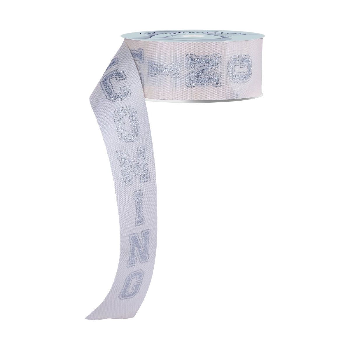 Shop For 1.5" Homecoming Ribbon: Ivory/Silver (100 Feet)