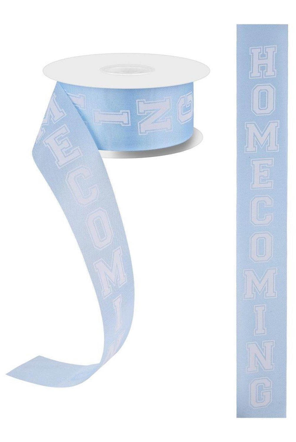 1.5" Homecoming Ribbon: Light Blue/White (100 Feet)