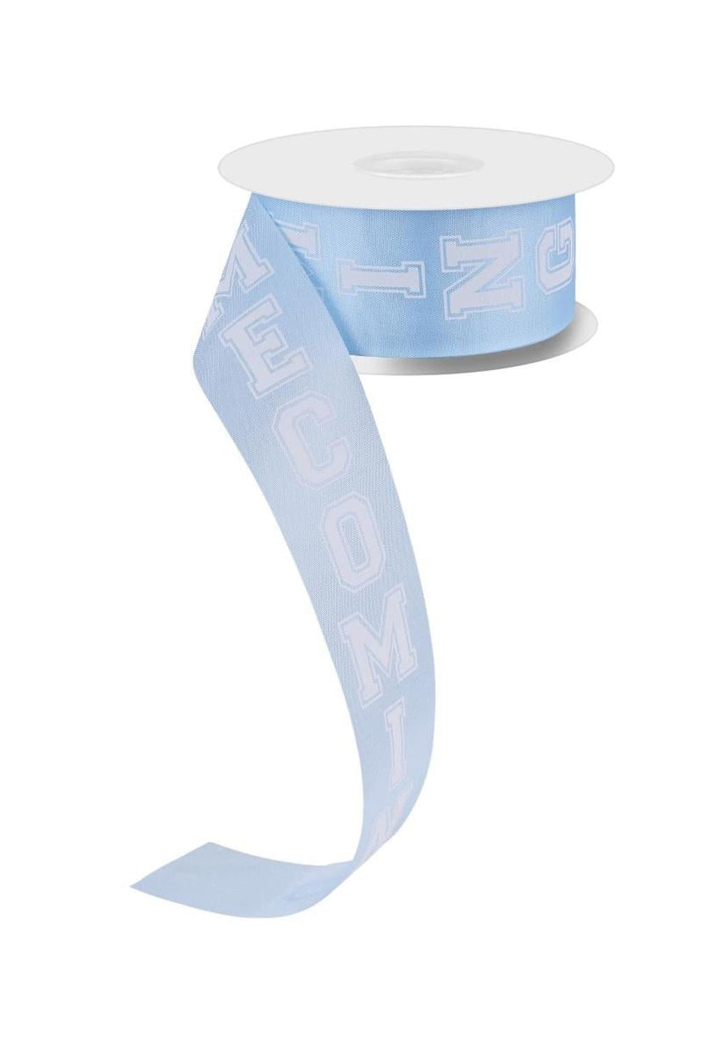 1.5" Homecoming Ribbon: Light Blue/White (100 Feet)