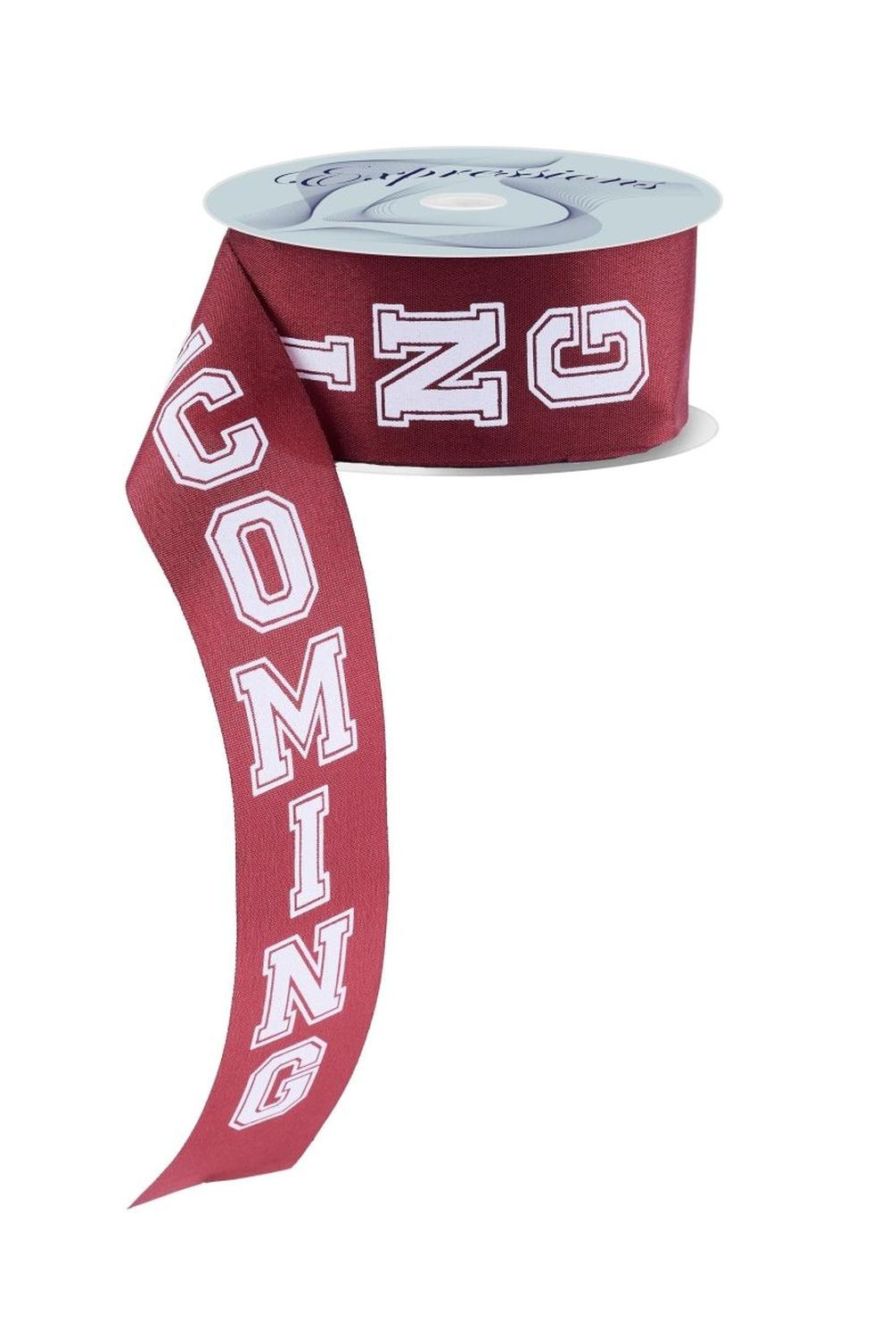 1.5" Homecoming Ribbon: Maroon/White (100 Feet)