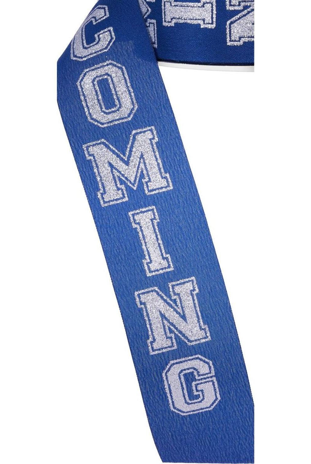 1.5" Homecoming Ribbon: Navy Blue/Silver (100 Feet)