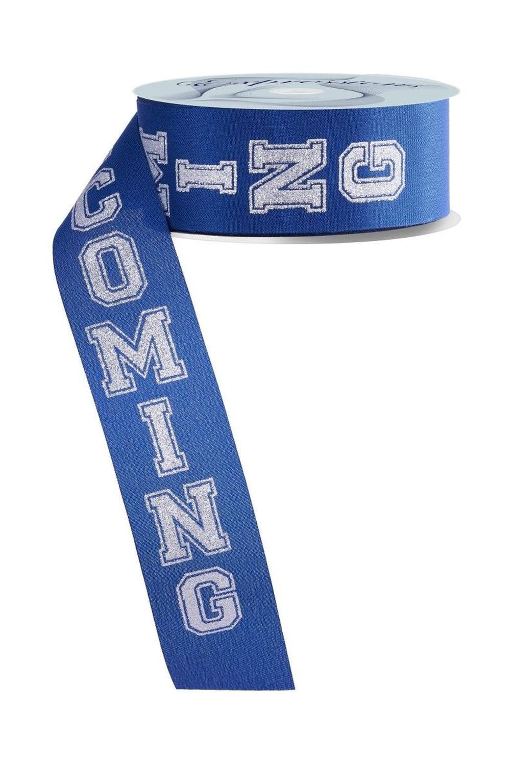 1.5" Homecoming Ribbon: Navy Blue/Silver (100 Feet)
