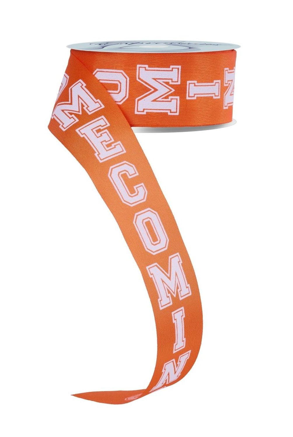 1.5" Homecoming Ribbon: Orange/White (100 Feet)