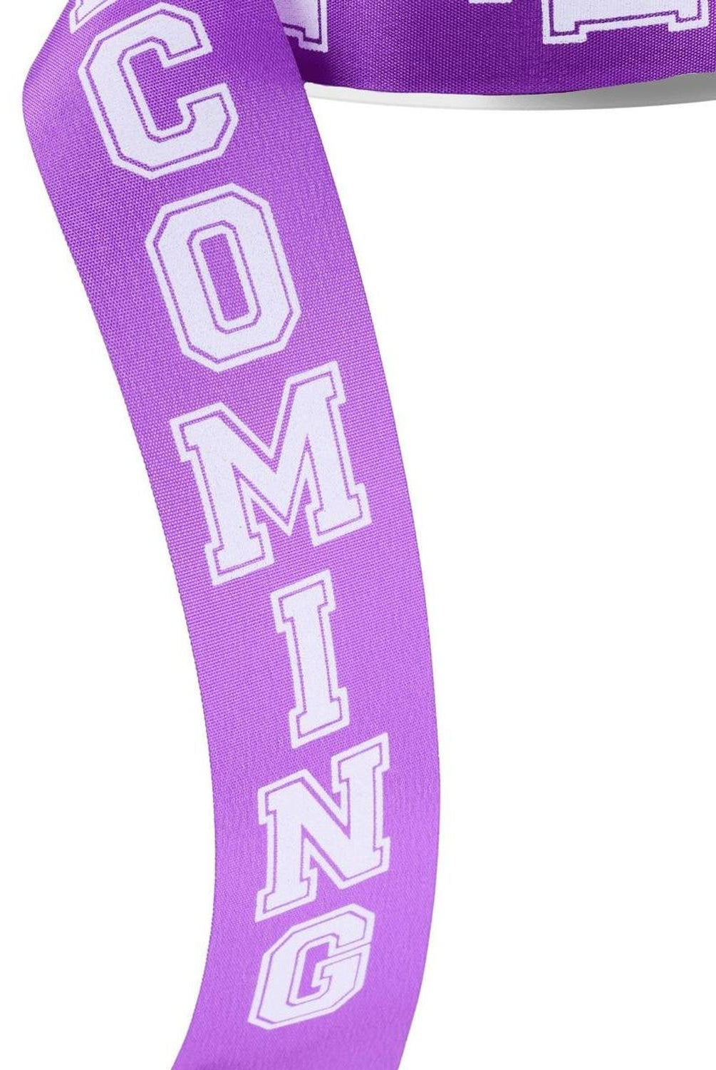 1.5" Homecoming Ribbon: Purple/White (100 Feet)