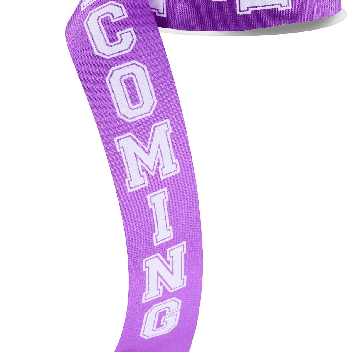 Shop For 1.5" Homecoming Ribbon: Purple/White (100 Feet)