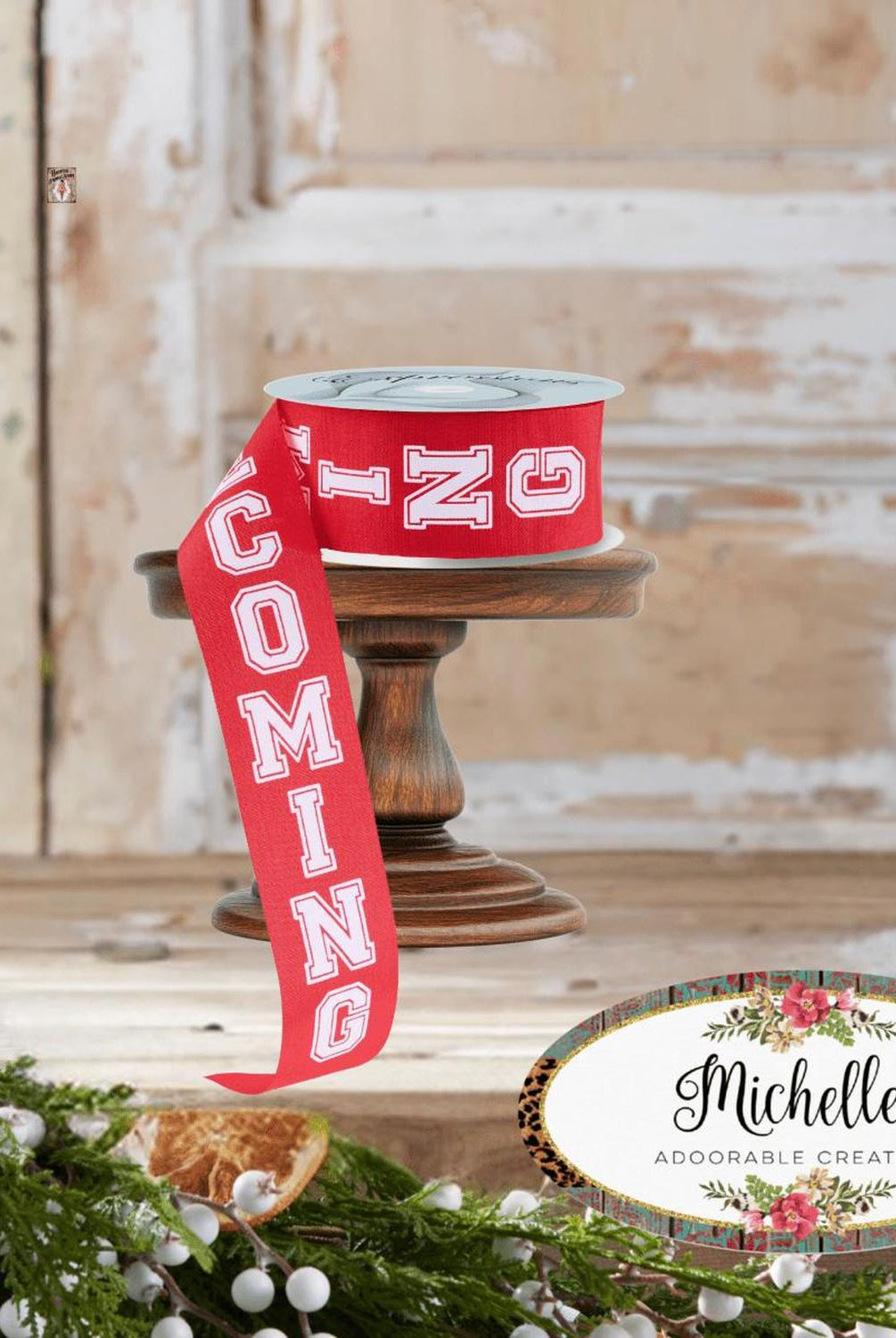 1.5" Homecoming Ribbon: Red/White (100 Feet)