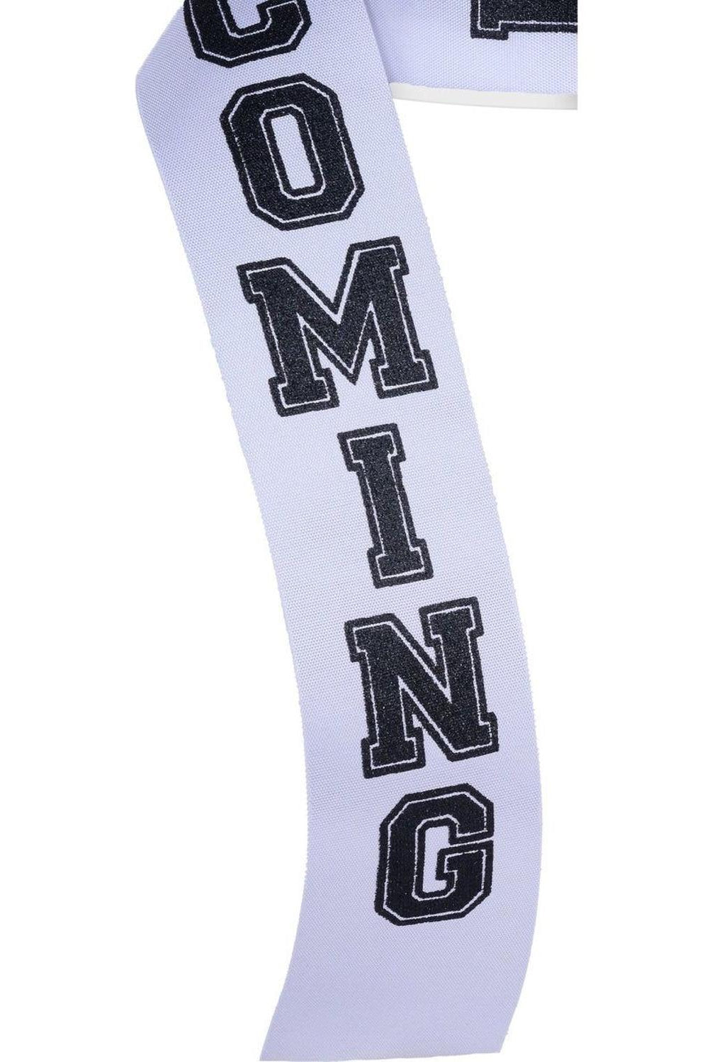 1.5" Homecoming Ribbon: White/Black (100 Feet)
