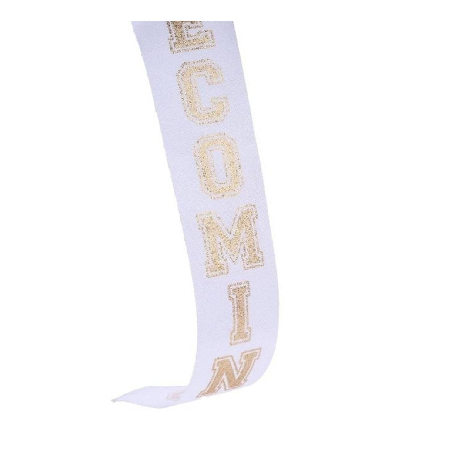 Shop For 1.5" Homecoming Ribbon: White/Gold (100 Feet)