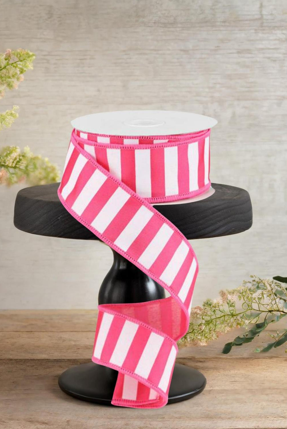 Shop For 1.5" Horizontal Pink & White Stripe Ribbon (10 Yards)