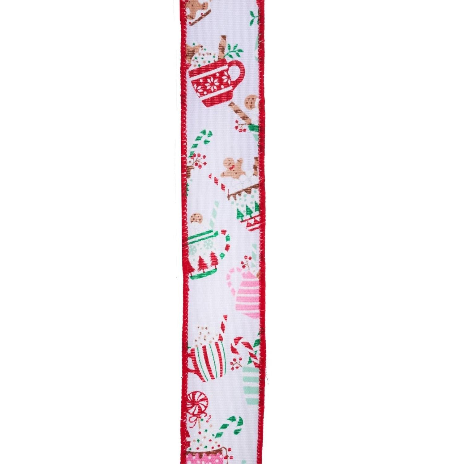 Shop For 1.5" Hot Cocoa Mugs Ribbon: White (10 Yards)