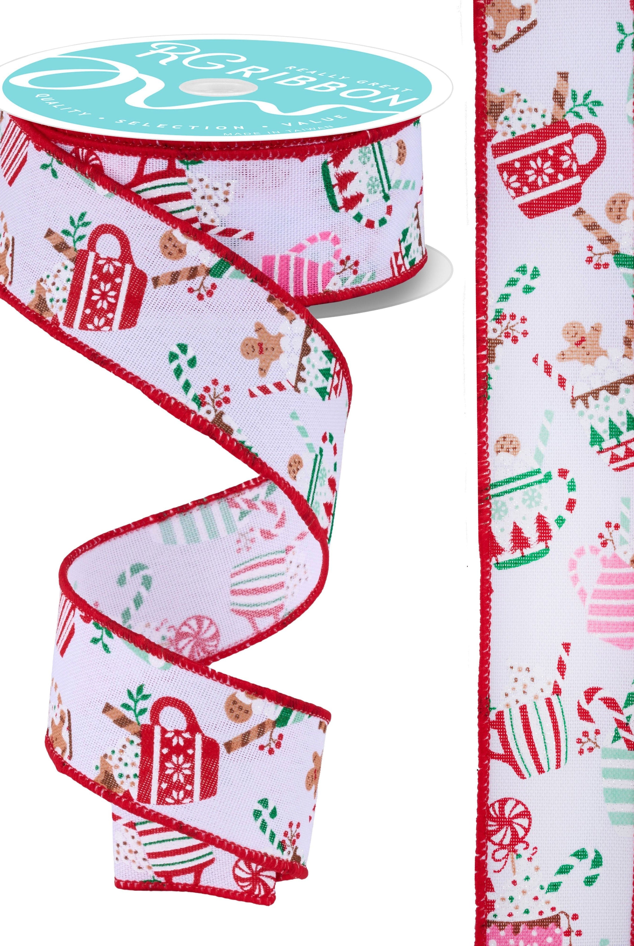 Shop For 1.5" Hot Cocoa Mugs Ribbon: White (10 Yards)