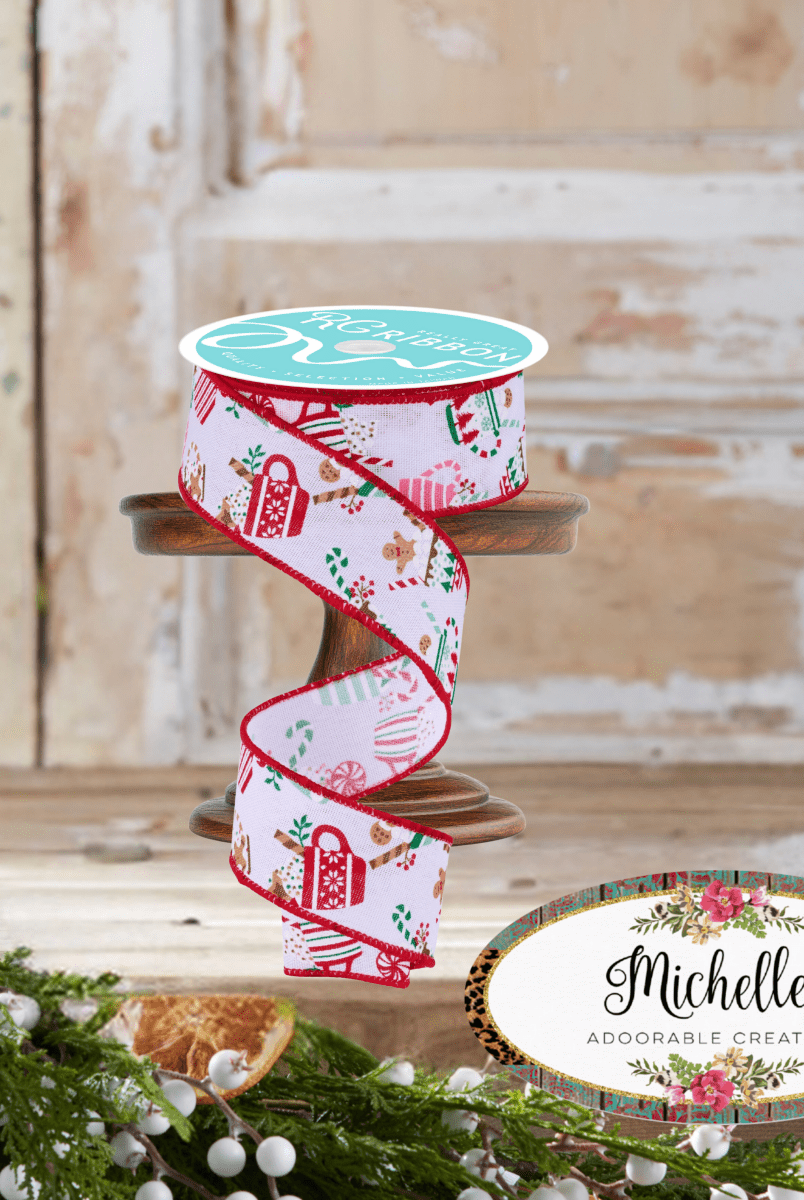 Shop For 1.5" Hot Cocoa Mugs Ribbon: White (10 Yards)