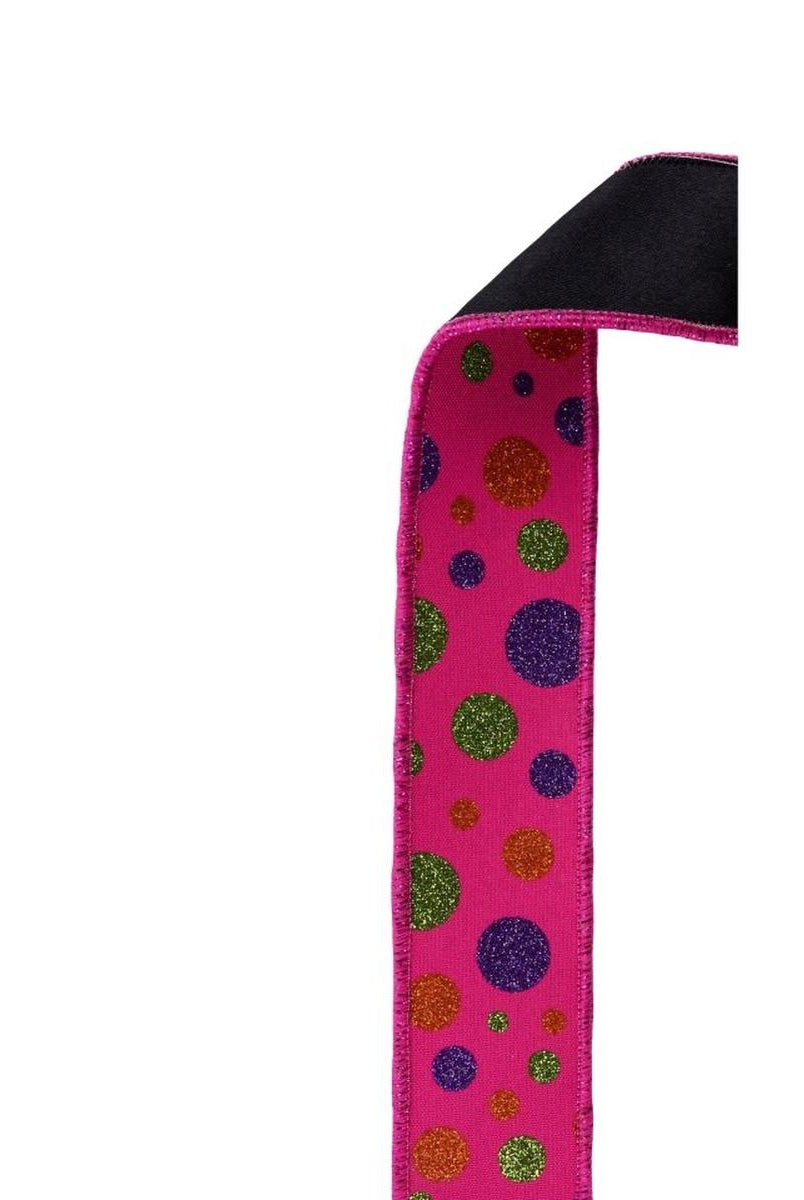 Shop For 1.5 in Glitter Polka Dot Fused Ribbon: Hot Pink (10 Yards)