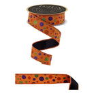 Shop For 1.5 in Glitter Polka Dot Fused Ribbon: Orange/Lime/Purple (10 Yards)