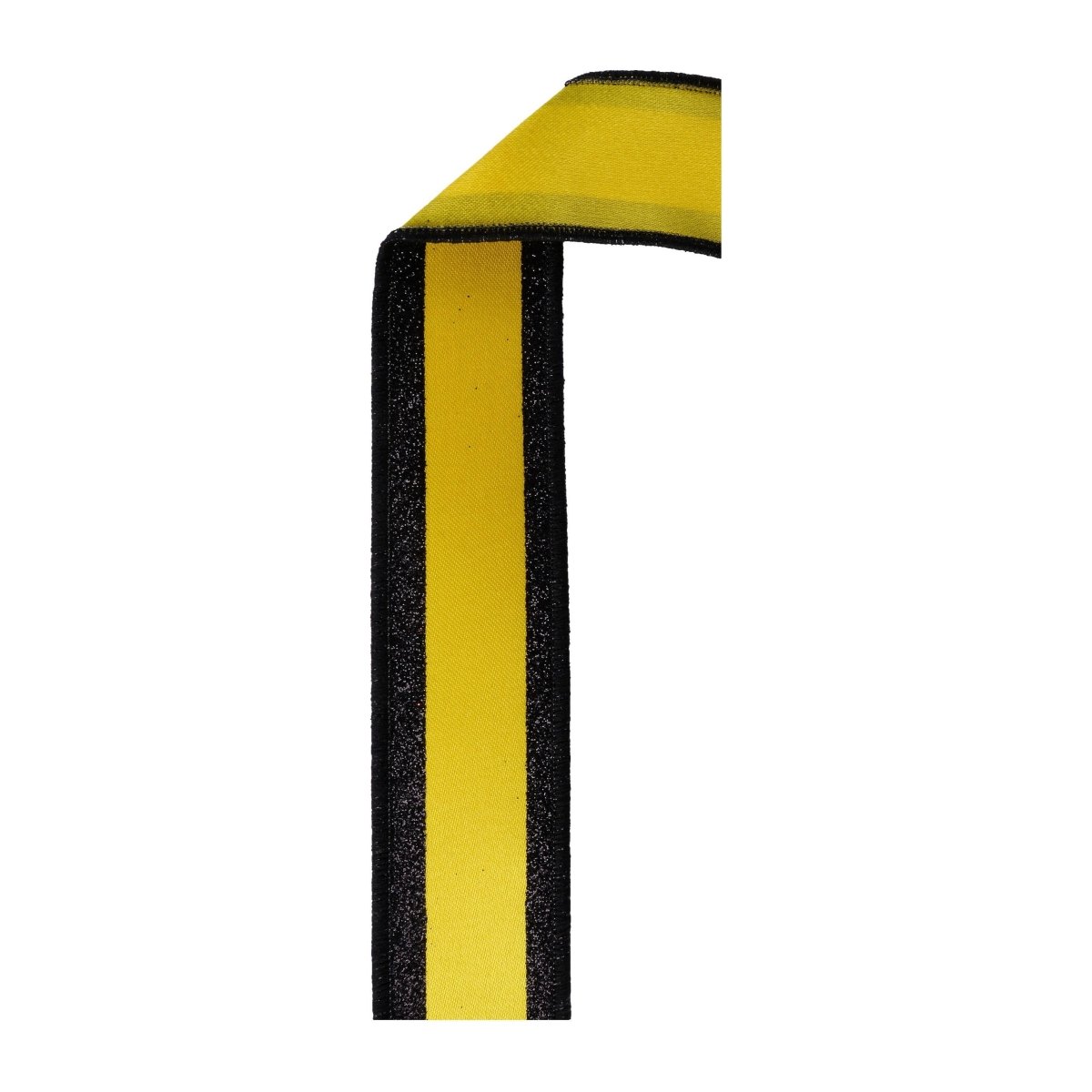 Shop For 1.5 in Vertical Stripe Glitter Fused Ribbon: Black & Yellow