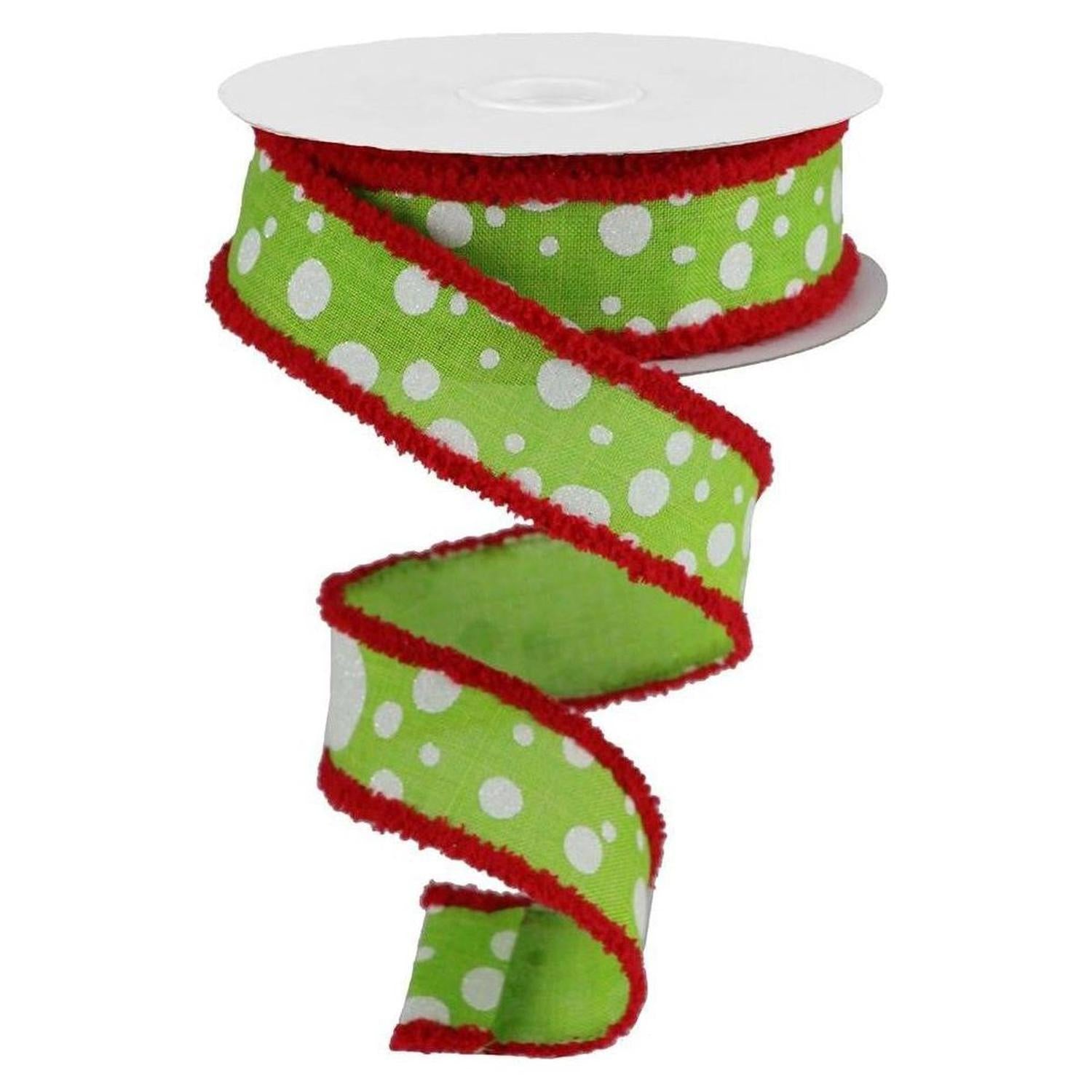 Shop For 1.5" Irregular Dots Drift Ribbon: Lime (10 Yards)