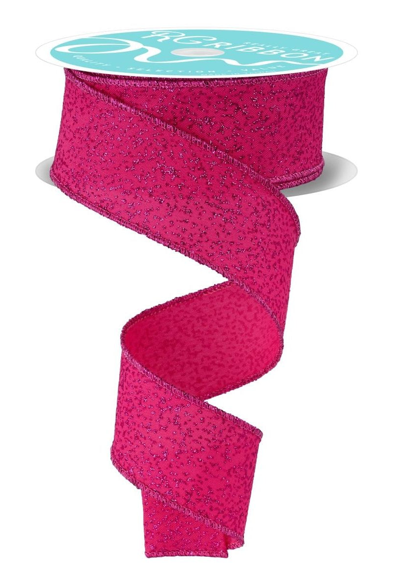 Shop For 1.5" Irregular Spotted Glitter Ribbon: Fuchsia (10 Yards)