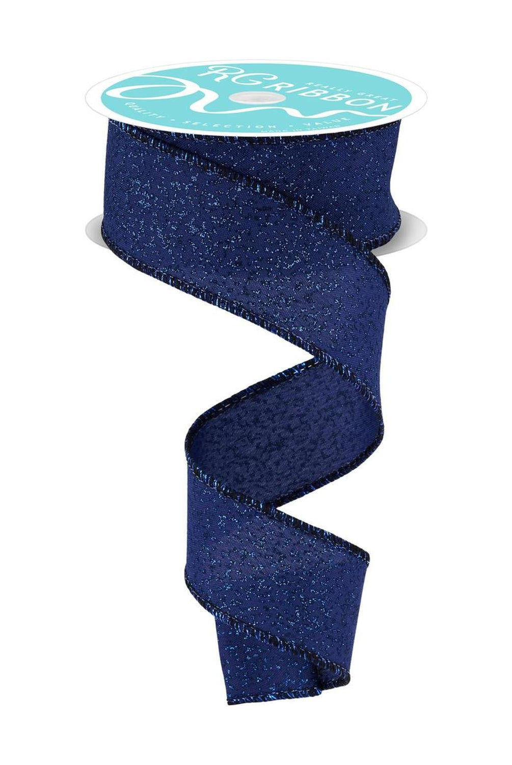 Shop For 1.5" Irregular Spotted Glitter Ribbon: Navy Blue (10 Yards)