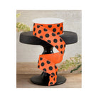 Shop For 1.5" Large Polka Dot Ribbon: Orange & Black (10 Yards)