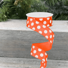 Shop For 1.5" Large Polka Dot Ribbon: Orange/White (10 Yards)