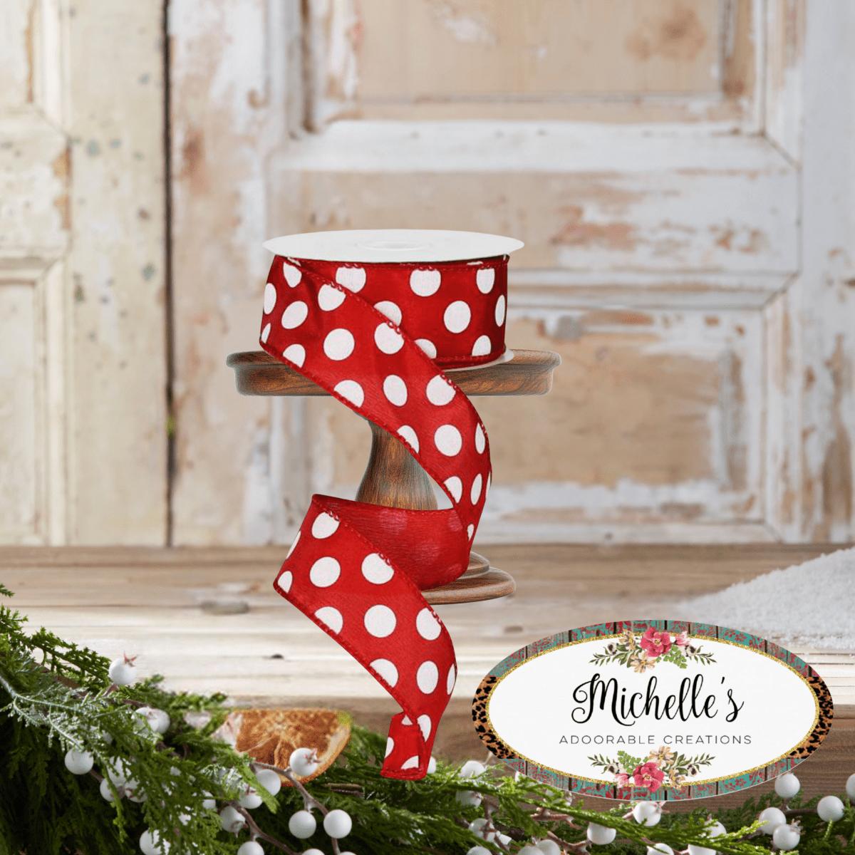 Shop For 1.5" Large Polka Dot Ribbon: Red/White (10 Yards)