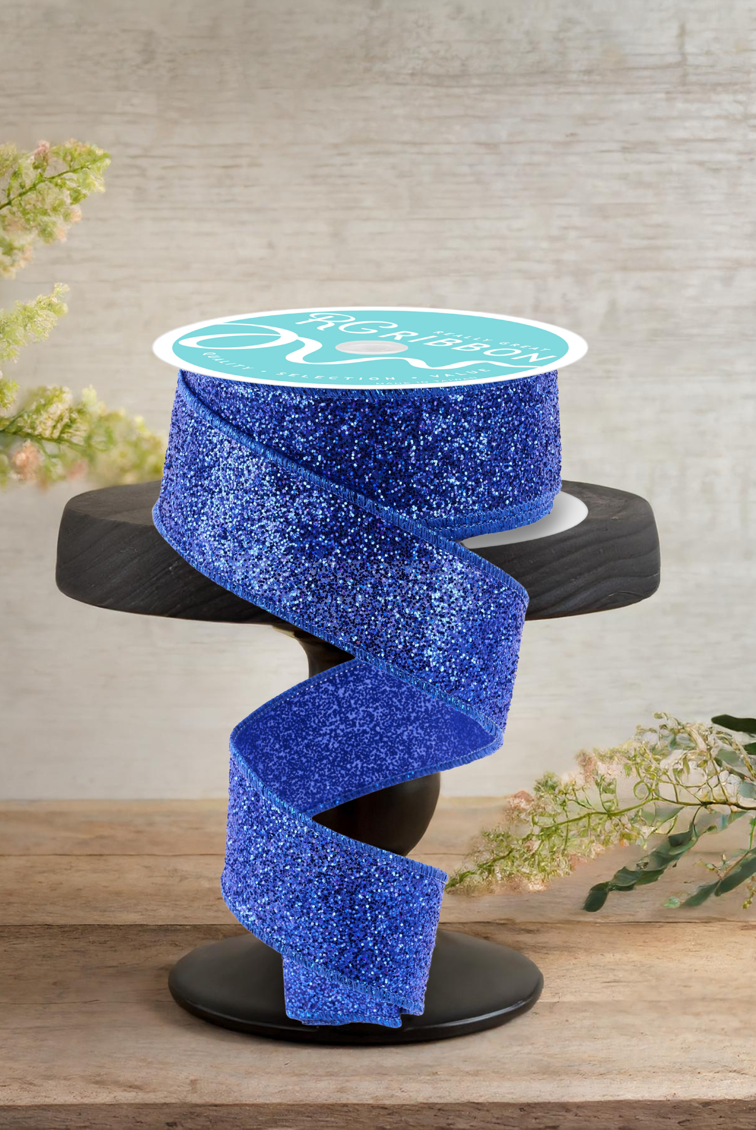 Shop For 1.5" Laser Glitter Ribbon: Royal Blue (10 Yards)