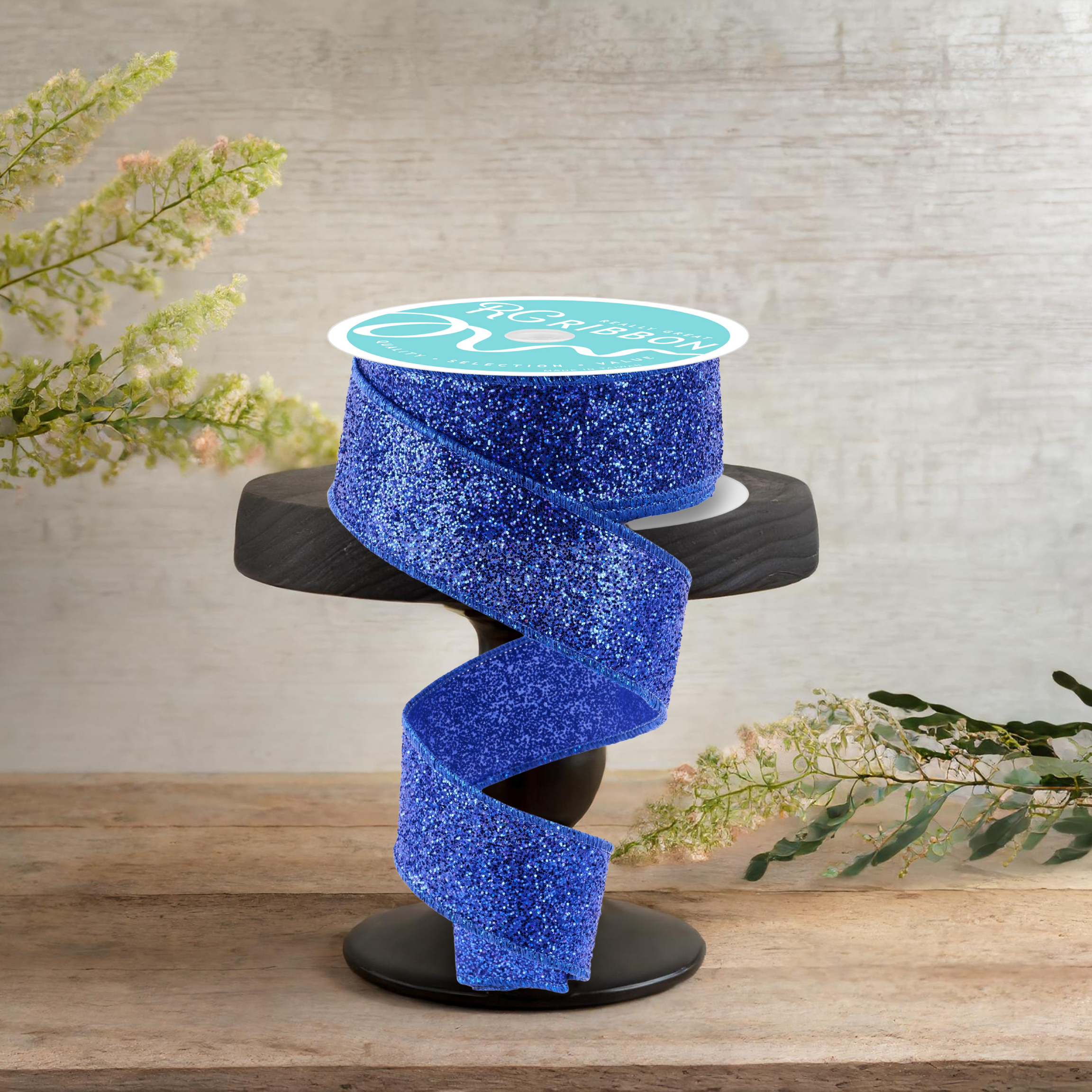 Shop For 1.5" Laser Glitter Ribbon: Royal Blue (10 Yards)