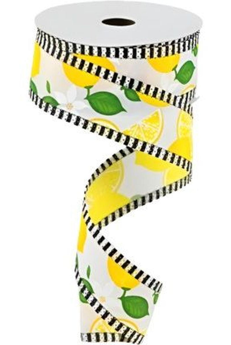 Shop For 1.5" Lemon Thin Stripes Ribbon: White (10 Yards) at Michelle's aDOORable Creations