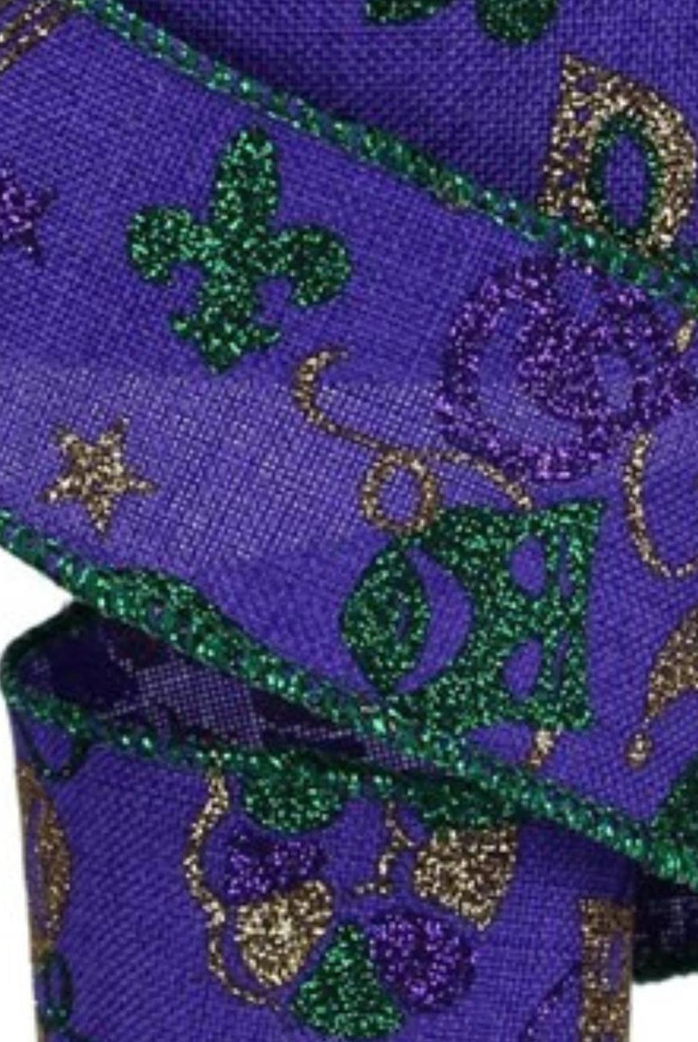 Shop For 1.5" Mardi Gras Pattern Ribbon: Purple (10 Yards)