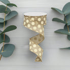 Shop For 1.5" Medium Dots Ribbon: Beige (10 Yards) at Michelle's aDOORable Creations