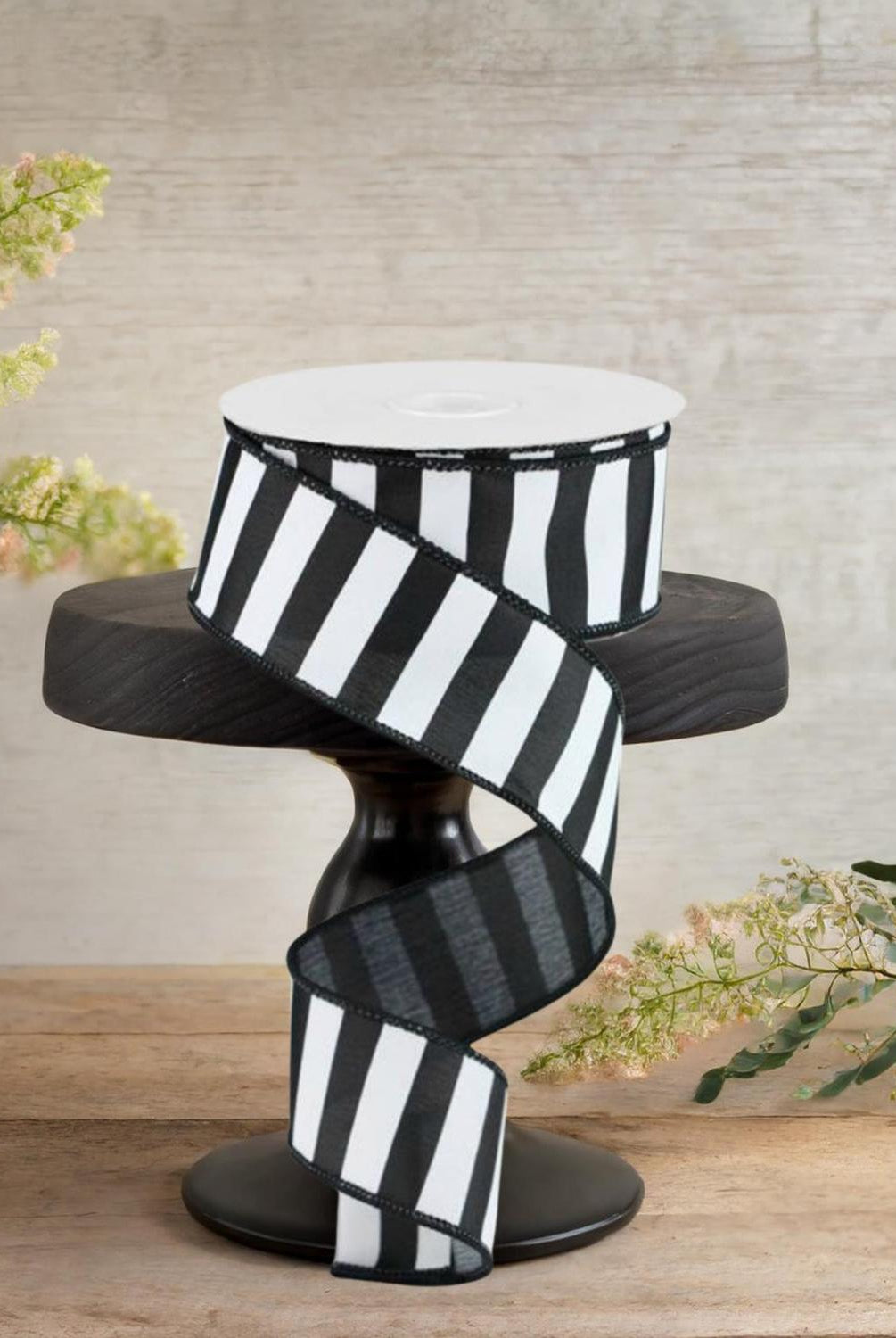 Shop For 1.5" Medium Horizontal Stripe Ribbon: Black & White (10 Yards)