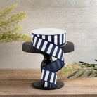 Shop For 1.5" Medium Horizontal Stripe Ribbon: Navy Blue & White (10 Yards)