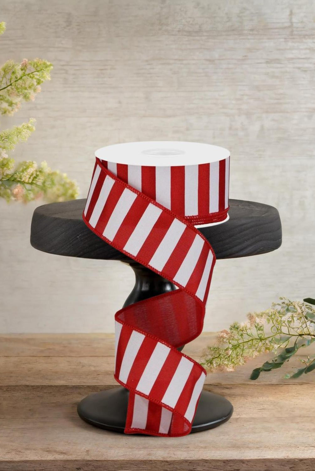 Shop For 1.5" Medium Horizontal Stripe Ribbon: Red & White (10 Yards)