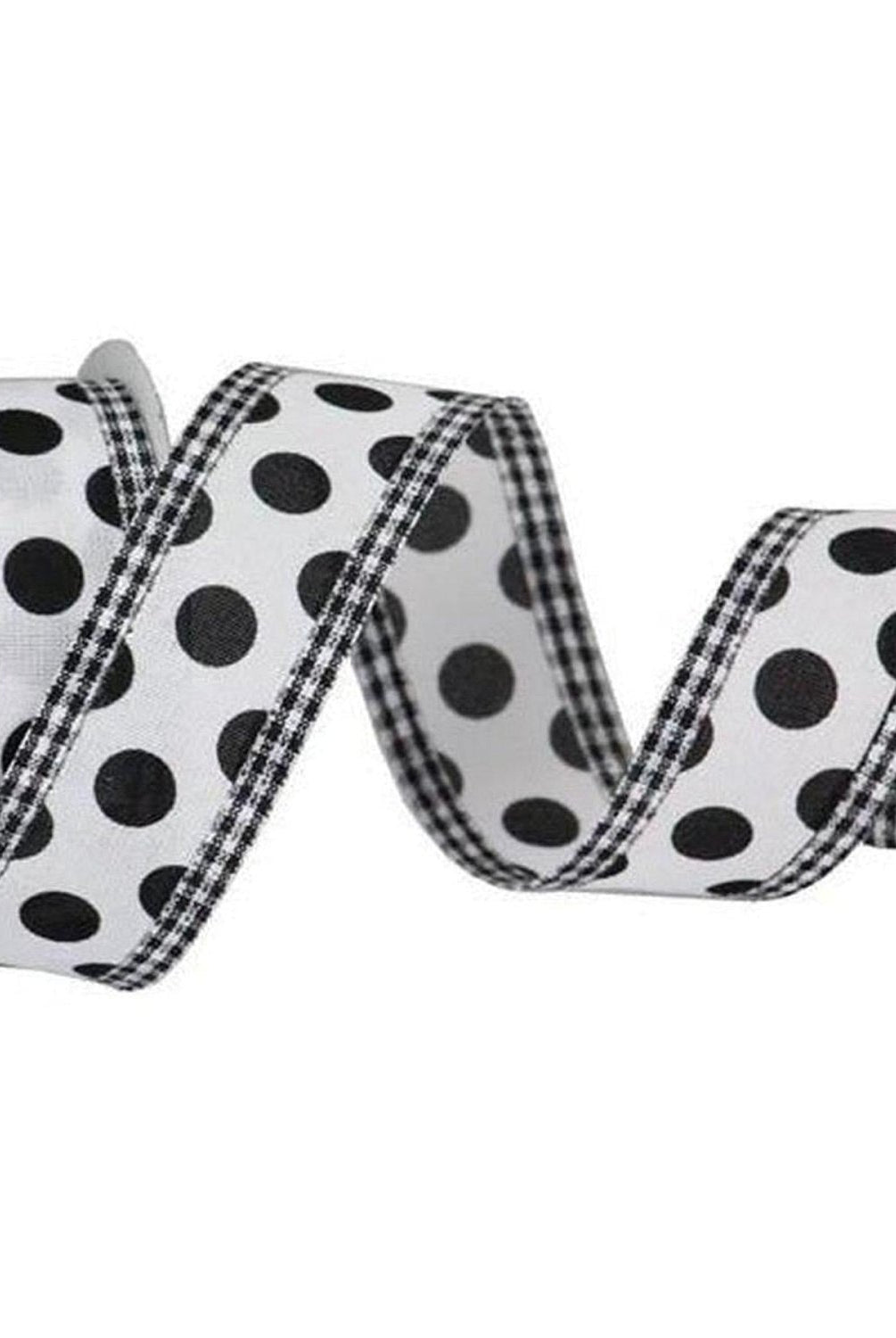 Shop For 1.5" Medium Polka Dots Gingham Edge: White & Black (10 Yards)