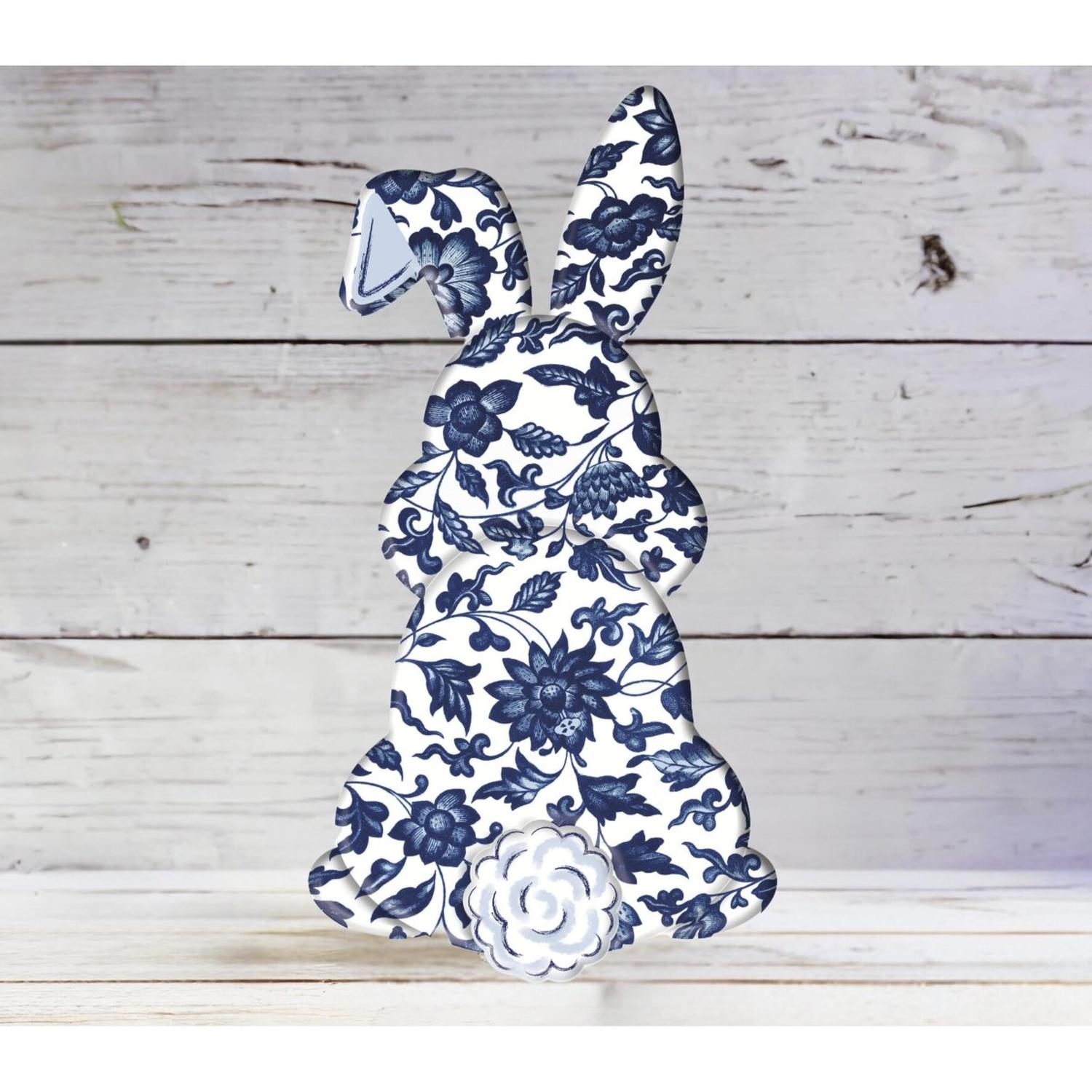 Shop For 15" Metal Bunny Bottom: Chinoiserie Floral